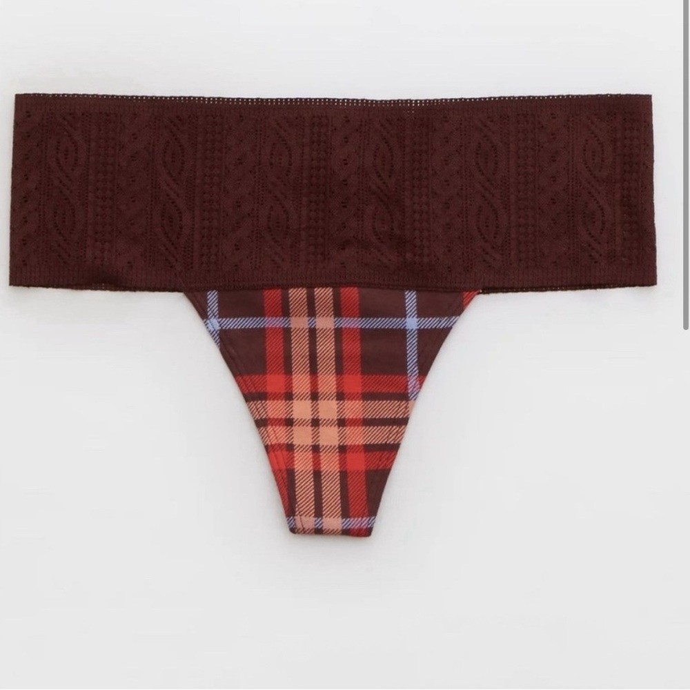♥️ NEW Aerie L Lace Red and Brown Panties 🎀
